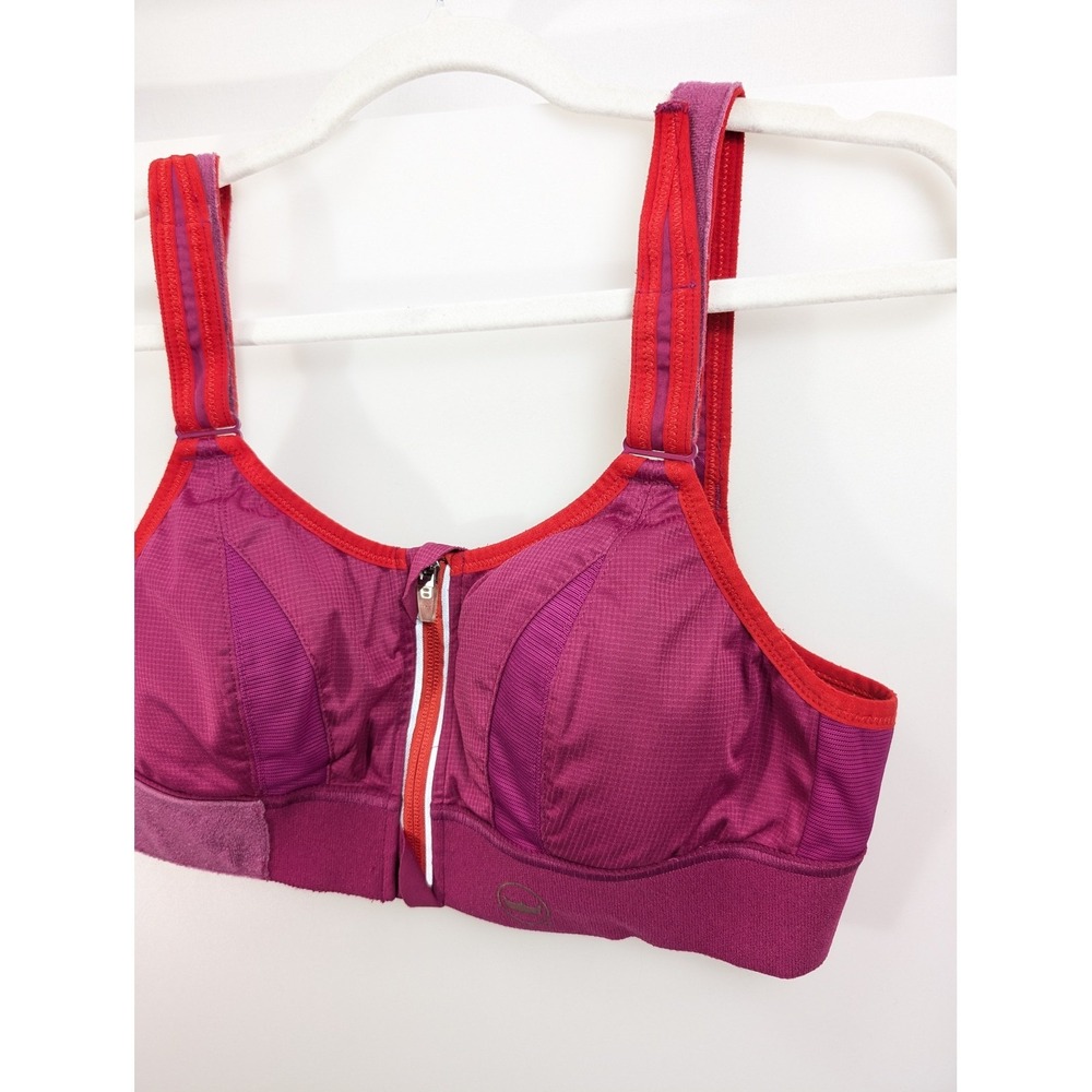 SHEFIT Ultimate Zip Front Adjustable High Impact Sports Bra Size M Pink 110002 - Picture 2 of 7